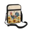 TODIYADDU Sunflower Rooster Sling Bag for Women Crossbody Purse Trendy Messenger Bag with Front Pocket Lightweight Handbags for Friends Portable Chest Bag Small Shoulder Bag Nice Gifts-1 view 1