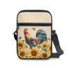 TODIYADDU Sunflower Rooster Sling Bag for Women Crossbody Purse Trendy Messenger Bag with Front Pocket Lightweight Handbags for Friends Portable Chest Bag Small Shoulder Bag Nice Gifts-1 view 2