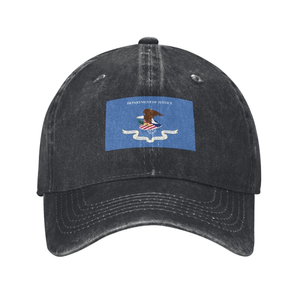 Flag of The United States Department of Justice Baseball Cap for Men Women Vintage Trucker Hat Golf Hats Dad Hat Black