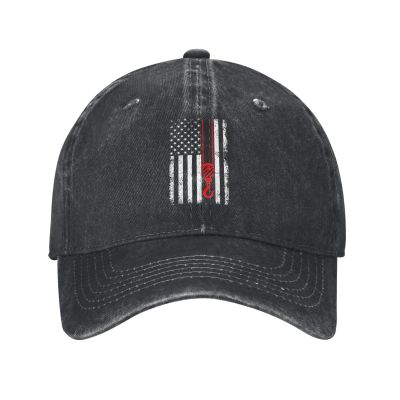 Crane Operator Flag Baseball Cap for Men Women Vintage Trucker Hat Golf Hats Dad Hat Black