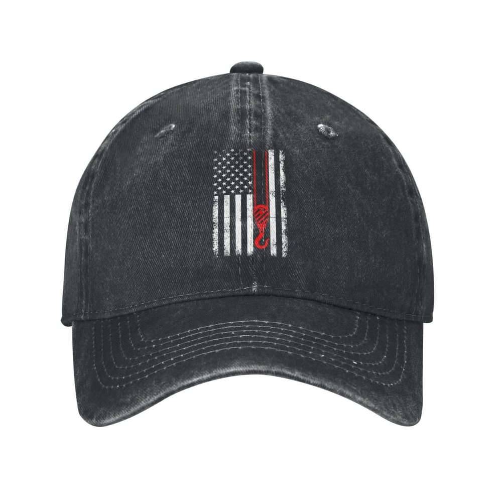 Crane Operator Flag Baseball Cap for Men Women Vintage Trucker Hat Golf Hats Dad Hat Black