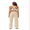 PINSPARK Fleece Wide Leg Sweatpants Women Drawstring High Waisted Sweat Pants Loose Workout Pants with Pockets Beige Regular S view 2