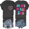 PERSOVERSIA Nurse Shirts for Women in My Nurse Era Shirt Funny Nurse Life Nurse Week Gift T-Shirt Short Sleeve Tee Top,Dark Gray XL view 2