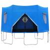 Busaiu Trampoline Canopy, Trampoline Sunshade Tent, Sunproof Top Cover Tent, Trampoline Accessories, for 6 Straight Pole Round Trampoline(10FT), Blue