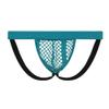JEsilunmaMY Men's Mesh Thong Jockstrap See Through Briefs Bulge Bikini Underwear Hollow Out Breathable Athletic Supporters (Blue-1PC,X-Large)