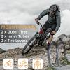 700x35c/700x38c Bike Tire and Inner Tube Set with 2 Levers,60 TPI Puncture Proof Bicycle Replacement Accessories,Compatible with Road Mountain Hybrid Trike,48mm Valve view 2