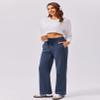 PINSPARK Lady Fleece Straight Legs Sweatpants High Waisted Winter Athletic Pants with Pockets Baggy Thick Drawstring Sweat Pant Navy Regular L view 4