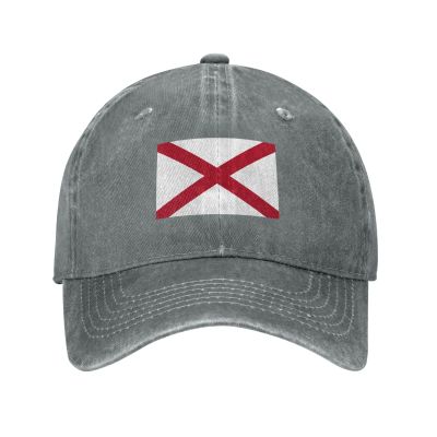 Flag of Alabama Baseball Cap for Men Women Vintage Trucker Hat Golf Hats Dad Hat Gray