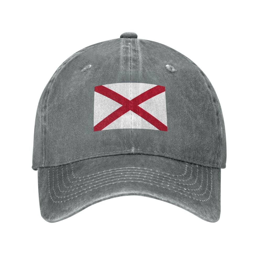 Flag of Alabama Baseball Cap for Men Women Vintage Trucker Hat Golf Hats Dad Hat Gray