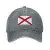 Flag of Alabama Baseball Cap for Men Women Vintage Trucker Hat Golf Hats Dad Hat Gray view 1