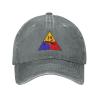 14th Us Armored Division Ssi Baseball Cap for Men Women Vintage Trucker Hat Golf Hats Dad Hat Gray view 1