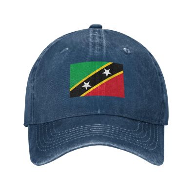 Flag of Saint Kitts and Nevis Baseball Cap for Men Women Vintage Trucker Hat Golf Hats Dad Hat Navy Blue