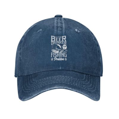 Oust Another Beer Drinker with A Fishing Problem Baseball Cap for Men Women Vintage Trucker Hat Golf Hats Dad Hat Navy Blue