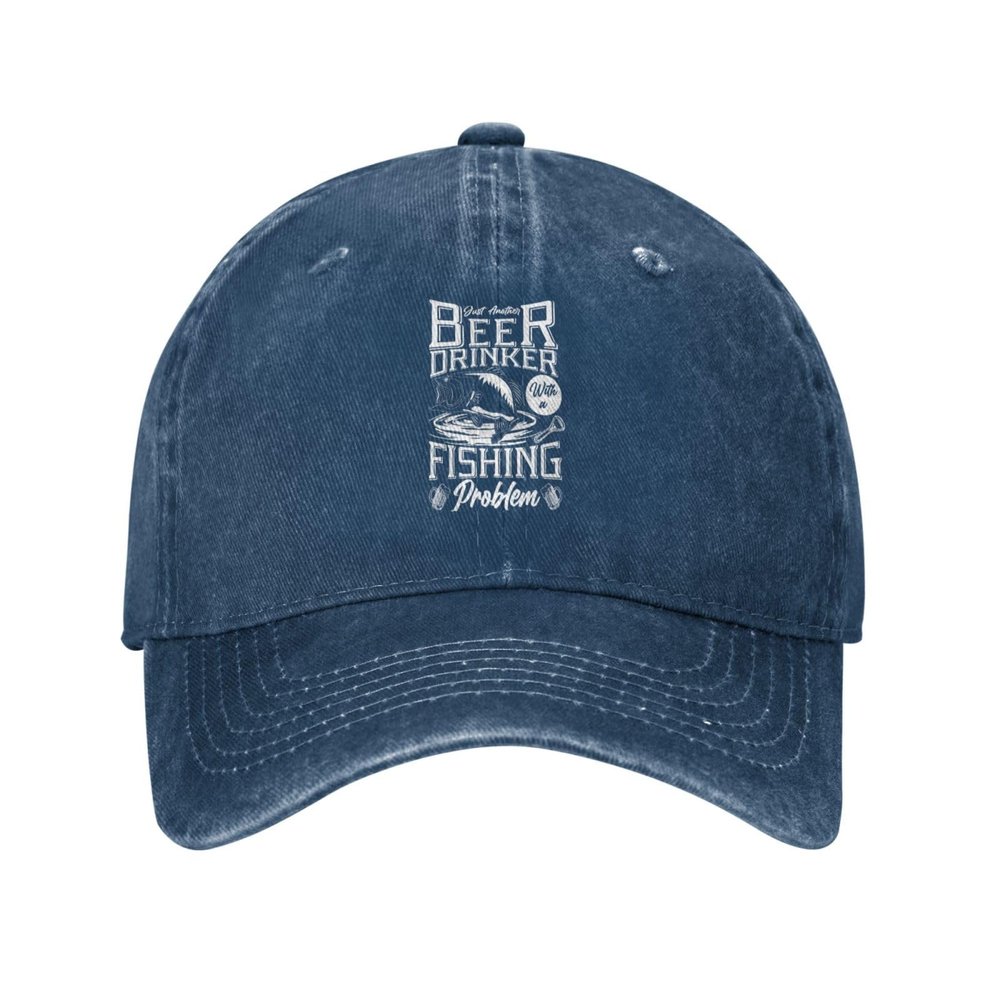 Oust Another Beer Drinker with A Fishing Problem Baseball Cap for Men Women Vintage Trucker Hat Golf Hats Dad Hat Navy Blue