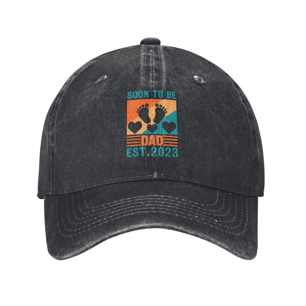 Soon to Be Daddy Est 2023 Baseball Cap for Men Women Vintage Trucker Hat Golf Hats Dad Hat Black