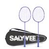 FTFTYFJ Badminton Racket Set, 5U Professional Badminton Racket Set for Adults, Lightweight Badminton Equipment Sweat Absorbent for Adults (2 pcs,Purple)