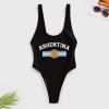 Argentina Flag Women's One-Piece Bathing Sets Soft Swimsuit for Womens S view 3