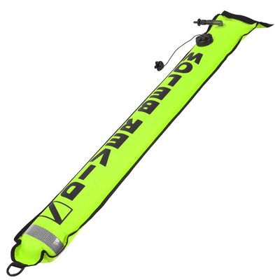 Sunicon Surface Marker Buoy, 6FT High Visibility Inflatable Scuba Diving SMB Surface Signal Marker Buoy with Reflective Strip Accessory for Underwater Diving Snorkeling (Fluorescent Yellow)