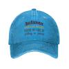Autumn Embraces Change, Even As She Is Falling to Pieces Baseball Cap for Men Women Vintage Trucker Hat Golf Hats Dad Hat Blue view 1