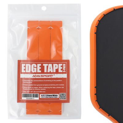 AMA SPORT Pickleball Paddle Edge Guard Tape 3 Pack 20mm Width Paddle Edge Cover (Orange)