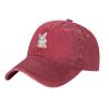 Cute Bunny Drinking Carrot Juice Baseball Cap for Men Women Vintage Trucker Hat Golf Hats Dad Hat Red view 2