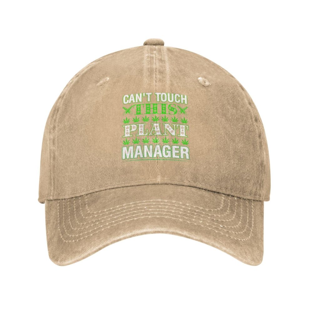 Gan T Touch This Plant Manager Baseball Cap for Men Women Vintage Trucker Hat Golf Hats Dad Hat Natural