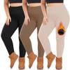 3 Pack Plus Size Fleece Lined Leggings Women -Stretchy X-Large-4X Warm Winter Yoga Pants Thermal Leggings view 1
