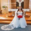 AiberLisha 2 Tier Chapel Length Lace Wedding Bridal Veil Ivory 90inch view 3