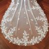 AiberLisha 2 Tier Chapel Length Lace Wedding Bridal Veil Ivory 90inch view 4