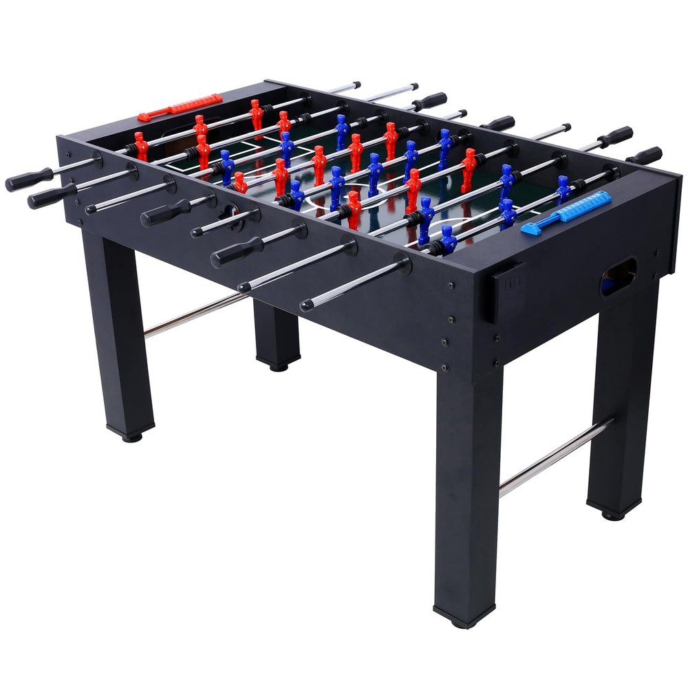 54-Inch Hurricane Foosball Table, for Family Game Rooms with, Light Cherry Finish, Analog Scoring and Free Accessories (Black)