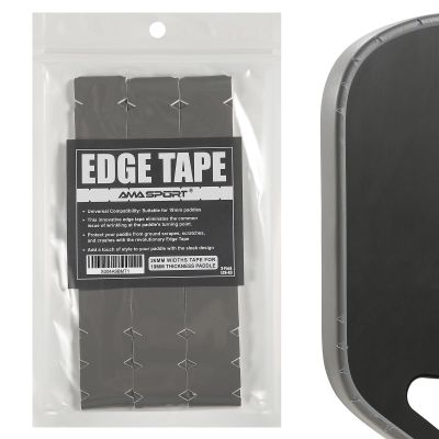 AMA SPORT Pickleball Paddle Edge Guard Tape 3 Pack Protection Tapes 26mm Width Paddle Edge Cover Perfectly Fits Curved Without Wrinkling (Gray)