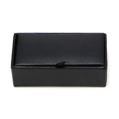 QIXIAMO Faux Leather Travel Cufflinks Rings Storage Box for Case for Cufflinks Luxury Display Jewelry for Case Storage Cuff Link, Black