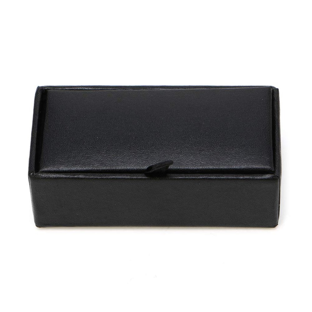 QIXIAMO Faux Leather Travel Cufflinks Rings Storage Box for Case for Cufflinks Luxury Display Jewelry for Case Storage Cuff Link, Black