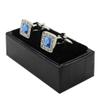 QIXIAMO Faux Leather Travel Cufflinks Rings Storage Box for Case for Cufflinks Luxury Display Jewelry for Case Storage Cuff Link, Black view 2