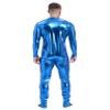 Lejafay Men's Long Sleeve Shiny Metallic Zentai Bodysuit Turtleneck Zipper Unitard Jumpsuits Catsuit Sky Blue X-Large view 3