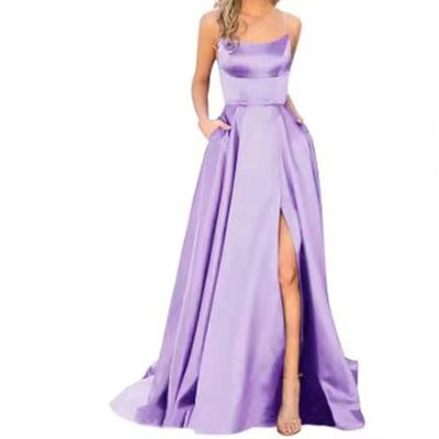 Bestgift Bridesmaid Dresses Long Long Skinny Strapless Bridesmaid Evening Gowns Light Purple 3XL