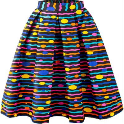 SHENBOLEN Women African Traditional Costume Ankara Print Skirt Dashiki Long Skirts(Small,L)