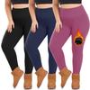 3 Pack Plus Size Fleece Lined Leggings Women -Stretchy X-Large-4X Warm Winter Yoga Pants Thermal Leggings view 1