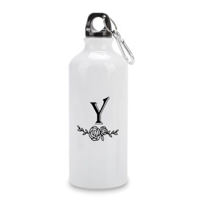Letter Initial Monogram Y Water Bottles with Carabiner Clip Keeps Hot & Cold Insulated Leakproof Aluminum Sports Bottles Stainless Steel Tumbler for Travel School Work Fitness Gym Outdoor 20 oz