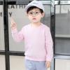 KAGAYD Toddler Girl Boys Crewneck Sweatshirt Solid Color Long Sleeve Pullover Tops Little Kid Fall (Pink, 7-8 Years) view 2