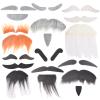 7 Sets Fake Beards with Eyebrows Funny False Mustache Stick on Fake Whiskers Large Self Adhesive Halloween Christmas Beards for Adults Costume Festival Party Cosplay Facial Supplies Multicoloured view 1