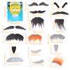 7 Sets Fake Beards with Eyebrows Funny False Mustache Stick on Fake Whiskers Large Self Adhesive Halloween Christmas Beards for Adults Costume Festival Party Cosplay Facial Supplies Multicoloured view 2