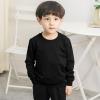 KAGAYD Toddler Girl Boys Crewneck Sweatshirt Solid Color Long Sleeve Pullover Tops Little Kid Fall (Black, 5-6 Years) view 2