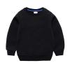 KAGAYD Toddler Girl Boys Crewneck Sweatshirt Solid Color Long Sleeve Pullover Tops Little Kid Fall (Black, 5-6 Years) view 4