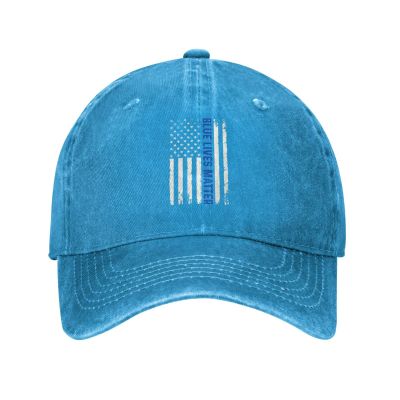 BLUE Lives Matter USA Flag Baseball Cap for Men Women Vintage Trucker Hat Golf Hats Dad Hat
