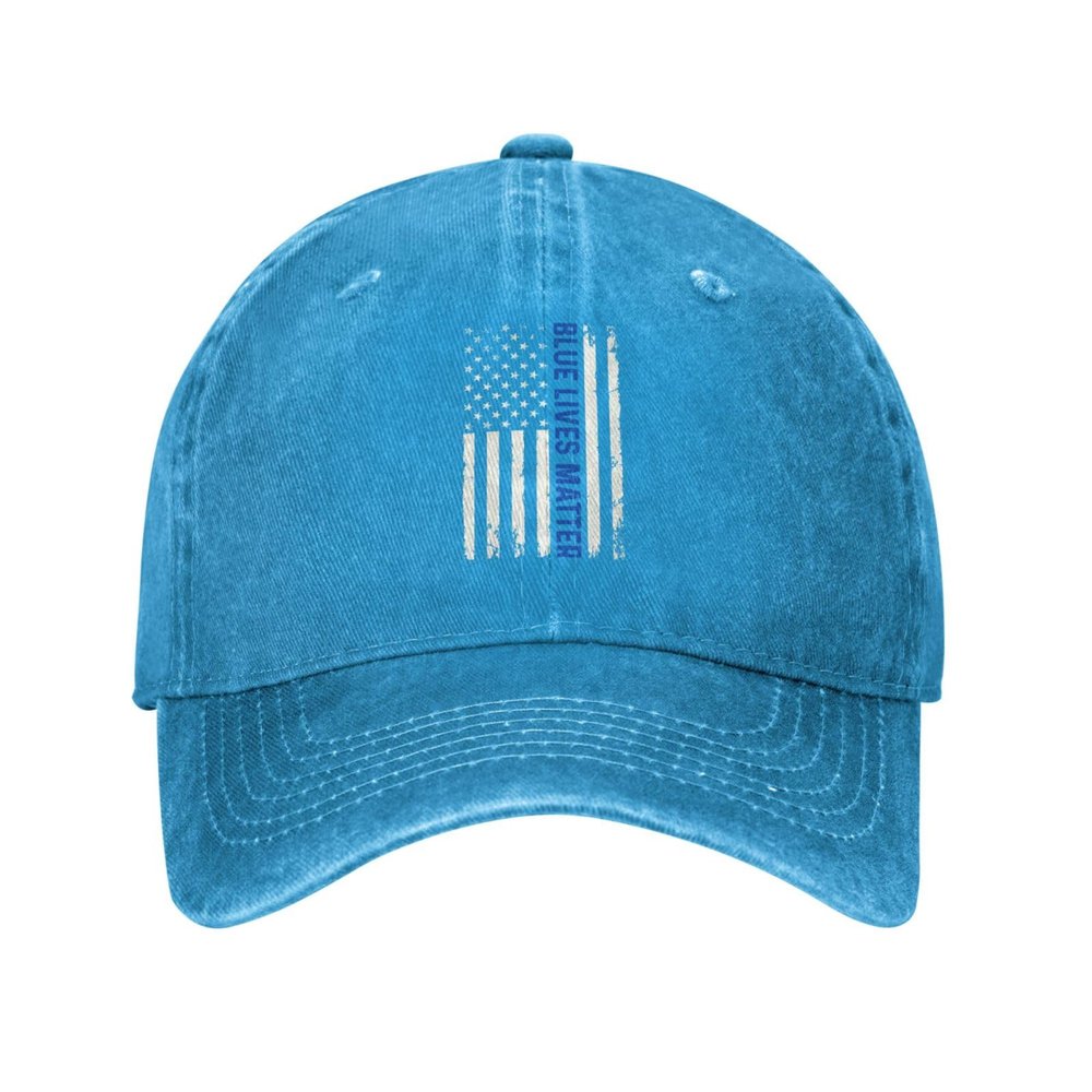 BLUE Lives Matter USA Flag Baseball Cap for Men Women Vintage Trucker Hat Golf Hats Dad Hat