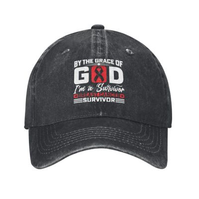 by The Grace of God I-M A Survivor Breast Cancer Survivor Baseball Cap for Men Women Vintage Trucker Hat Golf Hats Dad Hat Black