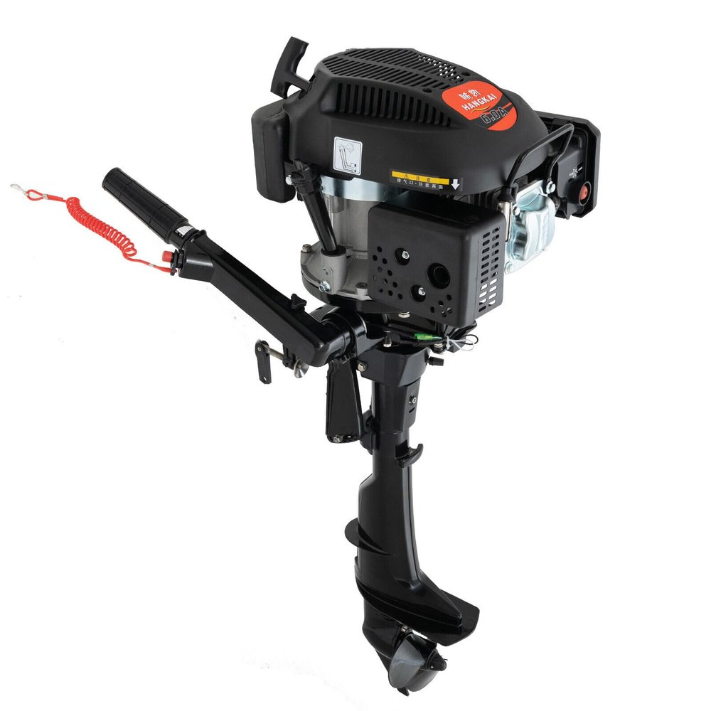 4 Stroke 6HP Heavy Duty Outboard Engine Marine Engine, Fishing Boat Engine with Air Cooling System.
