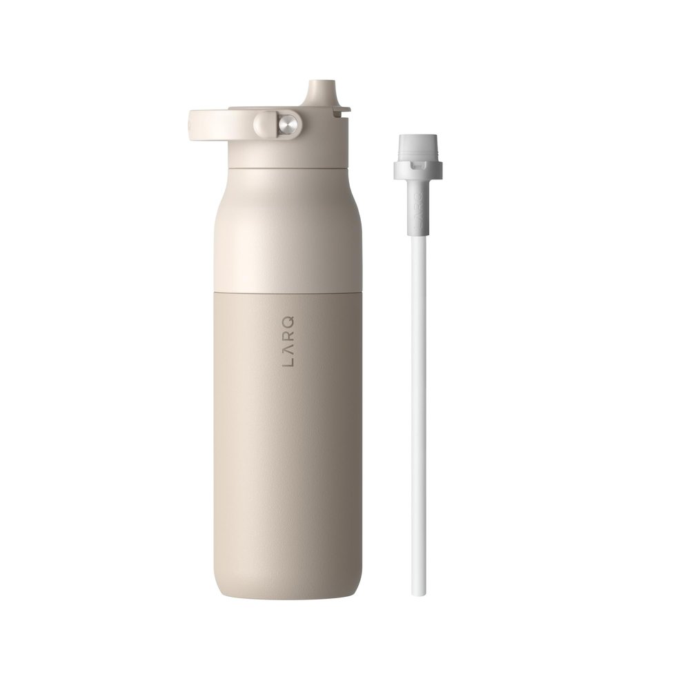 LARQ Bottle Swig Top 23oz - Insulated Reusable Stainless Steel Water Bottle With Built-In Silicone Handle | BPA Free | For Sports, Gym, and Travel | Mojave Dune
