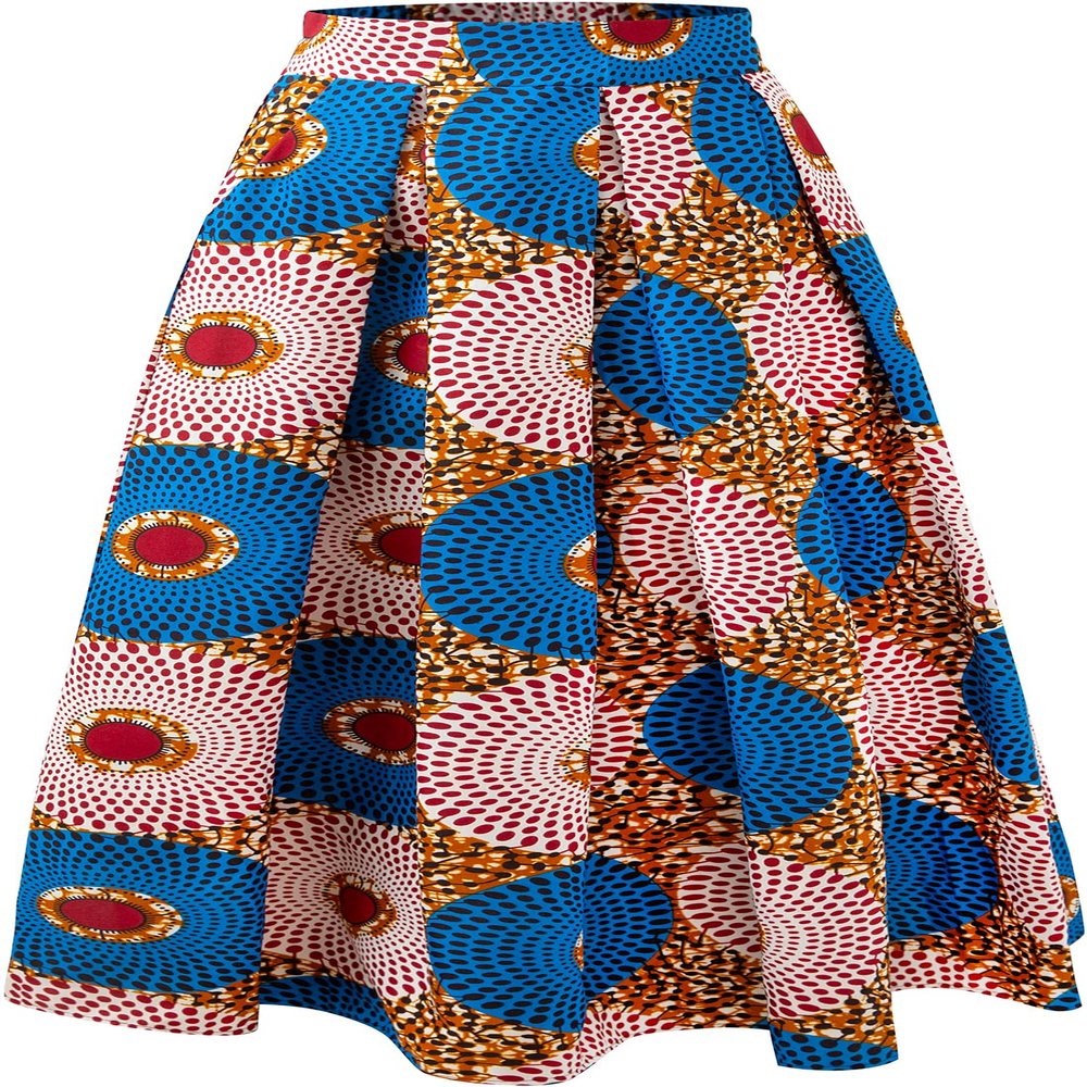 SHENBOLEN Women African Traditional Costume Ankara Print Skirt Dashiki Long Skirts(Medium,M)